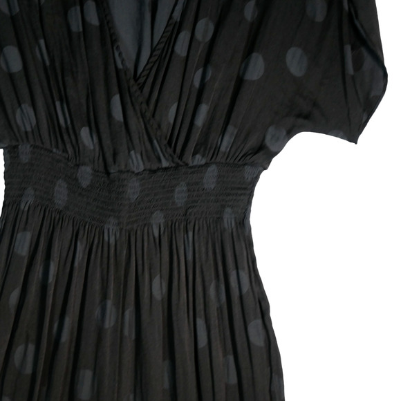 Madewell Jumpsuit Womens XS Black Polka Dot Dolman Smocked Waist Wide Leg Boho - Picture 3 of 12